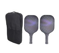 BSLSVGE Fiberglass Pickleball Paddles Set | Lightweight & Ergonomic Grip for Comfort | Pickle Ball Rackets for Beginners/Men/Women | 2 Paddles with Carry Case (Black Bag)
