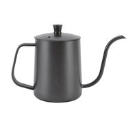 BSLSVGE Gooseneck Pour Over Coffee Kettle | Stainless Steel Narrow Spout for Controlled Pouring | Handheld Coffee Pot for Single Serve/Tea/Mocha | Easy Control & Maintain (600ml PTFE Black)