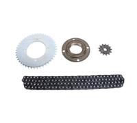 BSLSVGE Kit catena per corona anteriore T8F in acciaio, catena da 120 maglie Pignone da 13 denti Pignone da 44 denti Ruota libera senza denti per aggiornamento moto ATV Go Kart