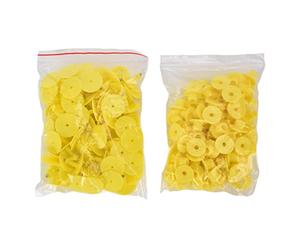 BSLSVGE Marchi Auricolari Rotondi per Animali Numero Marchio Auricolare del Bestiame Marchio Auricolare del Bestiame Marchio Auricolare in plastica Nessuna Parola Marchio Auricolare di (Gialla)