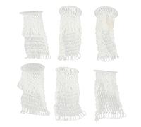 BSLSVGE Pool Table Mesh Bag Bottomless Hollow out Nylon Billiard Table Pocket Accessories White 6Pcs Set for Chinese Billiards And English Snooker