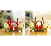 BSLVWG 2 paia di fermagli per capelli a forma di corna di cervo, da donna, graziosi, con corno di cervo e orecchie, accessori per feste di Natale, accessori per capelli a forma di renna, accessori per