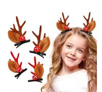 BSLVWG 2 paia di fermagli per capelli a forma di corna di cervo, da donna, graziosi, con corno di cervo e orecchie, accessori per feste di Natale, accessori per capelli a forma di renna, accessori per
