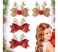 BSLVWG 2 paia di fermagli per capelli a forma di corna di cervo, da donna, graziosi, con corno di cervo e orecchie, accessori per feste di Natale, accessori per capelli a forma di renna, accessori per