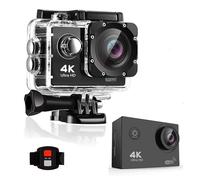 BSLVWG Action Camera 4K 20MP WiFi 30M Impermeabile Sport Camera Subacquea per Vlog con Ultra HD 170°Grandangolare 2.4G Telecomando Anti-Shake Schermo LCD 2.0'' con Kit Accessori (nero)