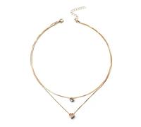 BSLVWG Collana in oro a strati per donne, placcata in oro 14 carati, con ciondolo a forma di cuore, chunky, impilabile, idea regalo alla moda, one size, Metallo, Non pietra preziosa