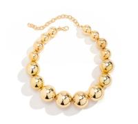 BSLVWG Collana Punk Big Beads Catena Choker Chunky Ovale Catena Esagerata Collana Sfera Choker Dichiarazione Hip Hop Gioielli per le Donne e le Ragazze (01)