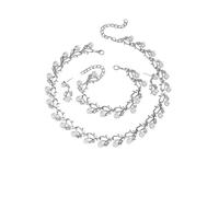 BSLVWG Set di gioielli da sposa per spose collane con strass di perle set di orecchini e braccialetto set da sposa per le donne set di gioielli da ballo per le donne formali accessori per abiti da