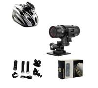 BSLVWG Videocamera da casco 1080p, mini action camera per moto e bici, grandangolare a 120°, impermeabile, per ciclismo, moto, arrampicata, equitazione, sci