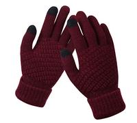 BSLVWG Women's Winter Touch Screen Gloves Warm Knit Gloves Warm Gloves Running, Cycling, Work, escursionismo Sci Package (rosso vino)