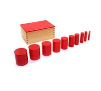 BSM Edufun - Pedagogia Montessori - Giochi Costruzione per Bambini cilindri Rossi da 3 Anni, EF91103