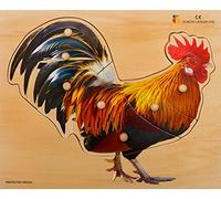 BSM- Gioco da Incasso - Puzzle Il Gallo, Colore Marrone, E72511490