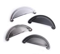 BSM Marketing Ariel - Maniglie per tazze, confezione multipla di ferramenta per armadietti, colore: nero opaco, confezione da 10