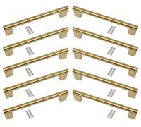 BSM Marketing Maniglia per porta di credenza da cucina, con finitura dorata, 10 fori da 320 mm
