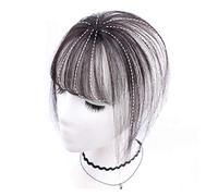 BSMEAN Frangetta 3D fermaglio per capelli con frangia capelli umani estensione per topper invisibile scoppi d'aria sottili invisibili senza cuciture marrone nero