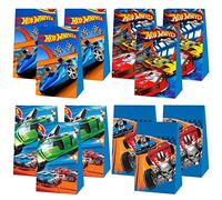BSNRDX 12 pezzi Borse da Festa per auto da corsa, Hot Wheels Racing Sacchetti Regalo di Carta Sacchetti Regalo Compleanno Sacchettini Compleanno Bambini per Confezionare Regali, Festa, Natale
