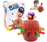 BSNRDX Barile dei Pirata Pop Up Classic Gioco da Tavola d'azione, Botte Mini Giocattolo Interattivo, per Bambini Giocattoli Educativi per Bambini Famiglia e Feste
