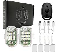 BSOMAM Luce flash a LED senza fili, ricaricabile USB, ad alta luminosità, telecomando senza fili, anti-collisione, impermeabile, per moto, auto, bicicletta, drone (2pcs)