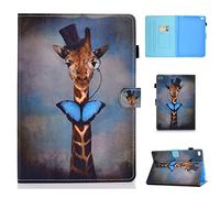Bspring Cover per iPad 9.7 2018/2017 custodia, iPad 6th/5th Generation Cuoio Premium Affari Sottile Cover Pencil Portapenne auto Wake/Sleep iPad Air 2/iPad Air,Giraffa