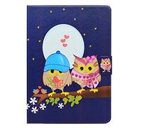 Bspring Custodia per iPad 9.7 2018/2017 Custodia, iPad 6th/5th Generation Cuoio Premium Affari Sottile Cover Apple Pencil Portapenne Auto Wake/Sleep iPad Air 2/iPad Air,Gufo