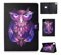 Bspring Custodia per New iPad PRO 11 inch 2020 Wallet Case Portafoglio Flip Cover Stand Custodie con Funzione Sonno/Svegliati Auto e Card Slot per iPad Pro 11'' 2018/2020,Gufo viola