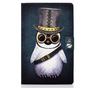 Bspring Custodia per Samsung Galaxy Tab A7 Lite 8,4 Pollice 2021 Cover SM-T220/T225 Folio Covers a Libro Stile Portafoglio con Funzione di Supporto PU Pelle Custodia Protettiva,Pinguino