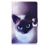 Bspring Custodia per Samsung Galaxy Tab A7 Lite 8,4 Pollice 2021 Cover SM-T220/T225 Folio Covers a Libro Stile Portafoglio con Funzione di Supporto PU Pelle Custodia Protettiva,Gatto Blu