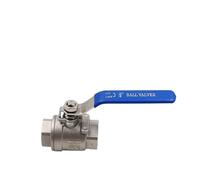 BSPT 1/4" 3/8" 1/2" 3/4" 1" 1-1/4" 1-1/2" Female Stainless Steel SS304 2P Full Port Ball Valve with Vinyl Handle Thread Valves(1/2")