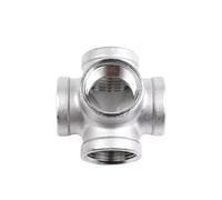 BSPT 1/4 "3/8" 1/2 "3/4" 1 "In Acciaio Inox SS304 DN15 DN20 DN25 Filettatura Femmina Raccordo A 5 vie Uguale Croce connettore SS304(3/8")