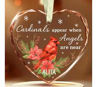 BSQUIELE Ornamento natalizio cardinale personalizzato, regalo commemorativo per la perdita della persona cara, ricordo per le festività del cardinale, ornamento per lutto per albero di Natale