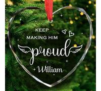 BSQUIELE Regalo commemorativo personalizzato per uomo, con scritta in lingua inglese "Keep Making Him Proud", regalo commemorativo per la perdita della persona cara, papà, fratello, nonno, marito