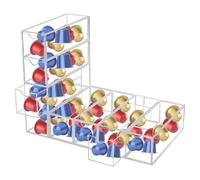 bssmmai 2 cassetti portaoggetti per capsule di caffè, trasparente, compatibili con capsule Nespresso, 24,7 x 17,6 x 6,6 cm, in acrilico con 8 cassetti