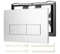 bssmmai Piastra di comando per WC, compatibile con Geberit Sigma UP300/UP320, doppio risciacquo, dimensioni piastra 245 × 164 mm, fornita con set leva di scarico e telaio di montaggio (argento opaco)