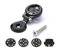 BSSOK Supporto da bicicletta per Garmin Edge, Wahoo Elemnt, Bryton, Cateye, lega di alluminio, supporto manubrio regolabile (Nero con tappo a stelo)