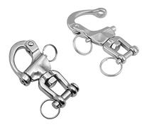 Bssowe 2 Pezzi Moschettone per Barca, Sgancio Rapido Moschettone in Acciaio Inox, grillo Girevole Acciaio Inox, Sgancio Rapido Grilli, Girevole Grillo, per Barca a Vela Spinnaker Halyard(70 mm)