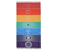 Bssowe Coperta Yoga Arcobaleno, Arazzo Parete Mandala, Arazzo Parete Yoga Mandala, Avvicina le Persone alla Natura, Multifunzionale, può Essere Utilizzato Sia All'Interno Che All'Esterno, 150 x 75 cm