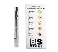 BSSTORE Chiave a Tubo 6/7 + 5 Ugelli Universali 6MB GPL per Bombole, Cucine a Gas | Misure Differenti (Piccolo 0,50-2x Medio 0,70 - Grande 0,90 - Forno 0,95) CG143