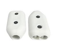 BSSTORE Kit 2 Morsetti in Plastica per Impiombatura Cime, Giunzione per Corde a Treccia e 3 Lignoli, con Accessori di Montaggio, Bianco (⌀ 8MM)