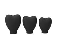 BSTCAR 3 Pezzi Copertura per Pennelli per Trucco Portatile in Silicone a Forma di Cuore Pennelli Cosmetici Protezione Custodia Viaggio Riutilizzabile per Protezione per per (Nera)