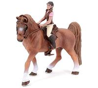 BSTCAR 5 Pezzi/Set Cavalli Figura Con Rider Sella Cavezza Realistica Plastica Marrone Cavalli In Miniatura Cavallo Animali Figure Giocattolo Modello
