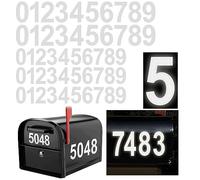 BSTCAR 5 Set 0-9 Adesivi Numerici Riflettenti 30 Adesivi Numeri Bianchi per Cassette Postali Decalcomanie Numeriche Autoadesive Impermeabili per Esterno (4 pollici)