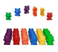 BSTCAR 60 Pezzi Contatore Ordinamento Orsi Giocattolo Set Contatore a Quattro Colori Orsetto Arcobaleno Giocattolo attività Giocattoli Montessori Conteggio Giochi di Ab (Come Mostrato)