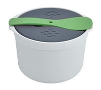BSTCAR Cooker di Riso a Microonde da 2L con Misurino, Coperchio, Filtro e Pentola a Vapore, Lavaggio della Lavastoviglie, Set del Piroscafo a Microonde (Verde)
