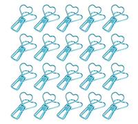 BSTCAR Graffette Metalliche da 20 Pezzi Segnalibri Piccoli e Compatti per Graffette per Ufficio, Scuola, Casa (Blu)