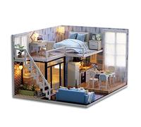 BSTCAR Kit per case delle bambole in miniatura, puzzle 3D, oggetti artigianali fai da te con luci, kit di costruzione di modellini di casette in legno per adulti e bambini