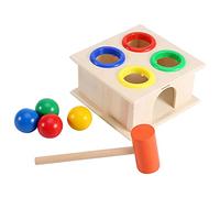 BSTCAR Montessori Martello Giocattolo Palla di Legno Martello Scatola di Apprendimento Precoce Giocattolo Martellare Giochi per Bambini Piccoli 2-3 4 5 Anni