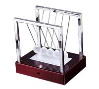 BSTCAR Newton - Pendolo con luce a LED, 5 palline di equilibrio in vetro, luminose, pendolo scientifico, decorazione per desktop, 12 x 9 x 12 cm