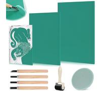 BSTDAYEVER Blocchi per Intaglio Timbri in Gomma Linoleum per Incisione A4 A5 A6 Kit Rubber Carving Block 9pcs Gomma per Timbri Fai da Te Sicuri per Timbri Artigianato Progetti di Stampa