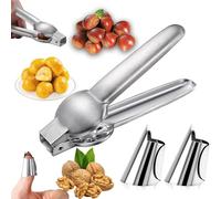 BSTDAYEVER Taglia Castagne Sicuro Taglia Castagne a Croce alla Corrosione Schiaccia Castagne 17.5x5.2cm Apri Castagne con 2pcs Protezioni per Le Dita Elevata Durezza per Tutti i Tipi di Noci Utensili