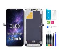 bstdianzi Schermo OLED sostitutivo per iPhone 12 PRO Max | 6,7" Assieme OLED FHD, display 3D Touch. Kit riparazione e adesivo impermeabile. Comp: A2342, A2410, A2411, A2412.